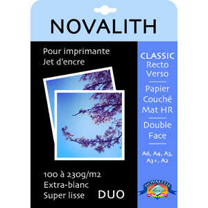 Papier photo double face brillant - papier photo recto-verso jet d'encre-  Novalith Classic